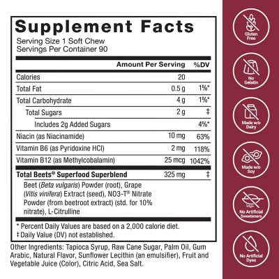 Force Factor Total Beets Soft Chews, 90 ct.