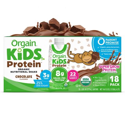 Orgain Kids 8g Protein Organic Nutritional Shake, Chocolate 8 fl oz 18 pk