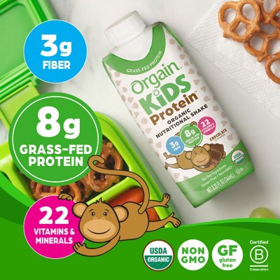 Orgain Kids 8g Protein Organic Nutritional Shake, Chocolate 8 fl oz 18 pk