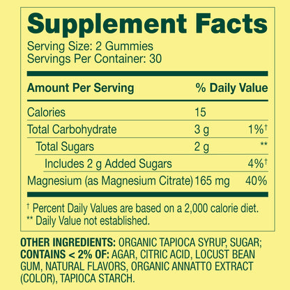 Spring Valley Magnesium citrate 165mg 60 gomitas sabor naranja