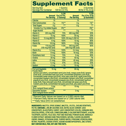 Spring Valley Zero Sugar Kids Multi  Cognition  Eye 120 Gomitas