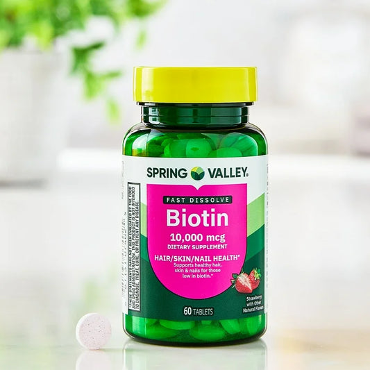 Spring Valley Biotina 10,000mcg, 60 tabletas
