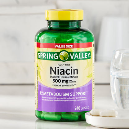 Spring Valley Niacina 500mg 240 Capsulas