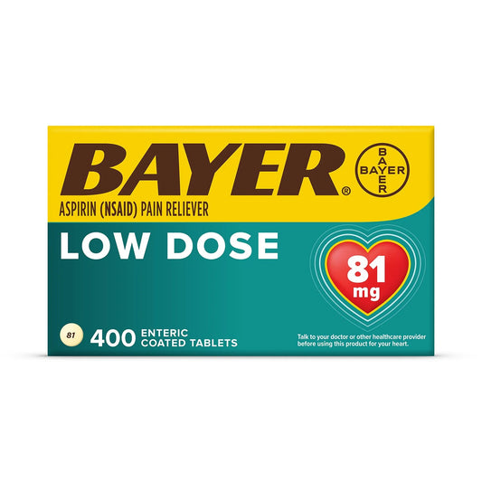 Bayer Low Dose Aspirin Pain Reliever 81 mg 400 Tabletas