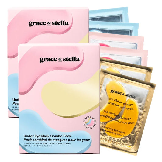 grace & stella Under Eye Mask, Under Eye Patches Combo Pack, 36-count, 2-pack