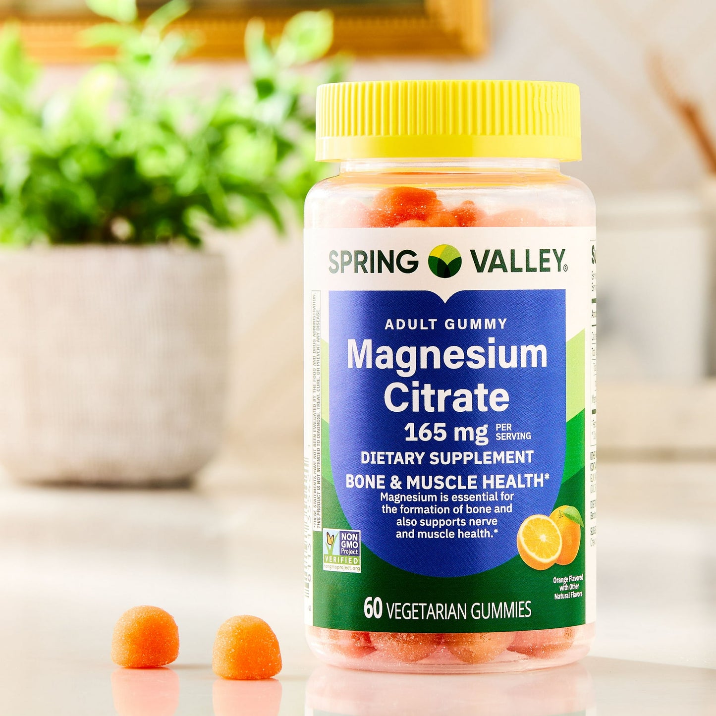 Spring Valley Magnesium citrate 165mg 60 gomitas sabor naranja