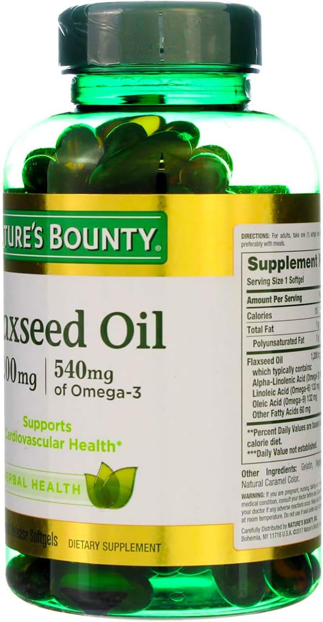 Nature's Bounty Flaxseed Oil 1200mg 125 Softgels