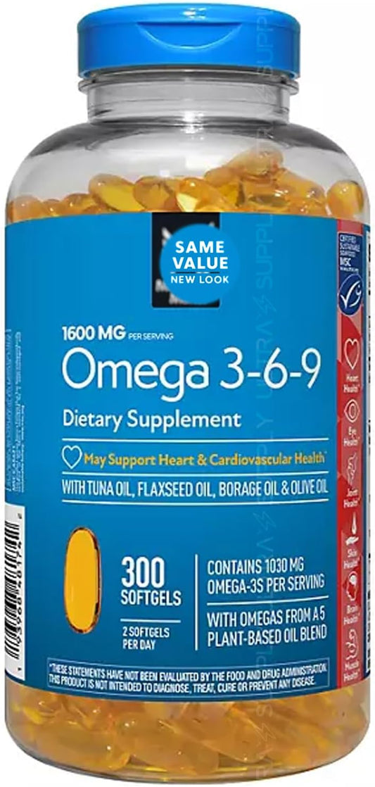 Member's Mark Omega 3-6-9 cápsulas blandas, 1600 mg, (300 unidades)