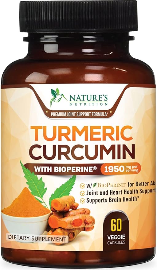 Natures nutrition turmeric curcumin 60 capsulas vegetarianas