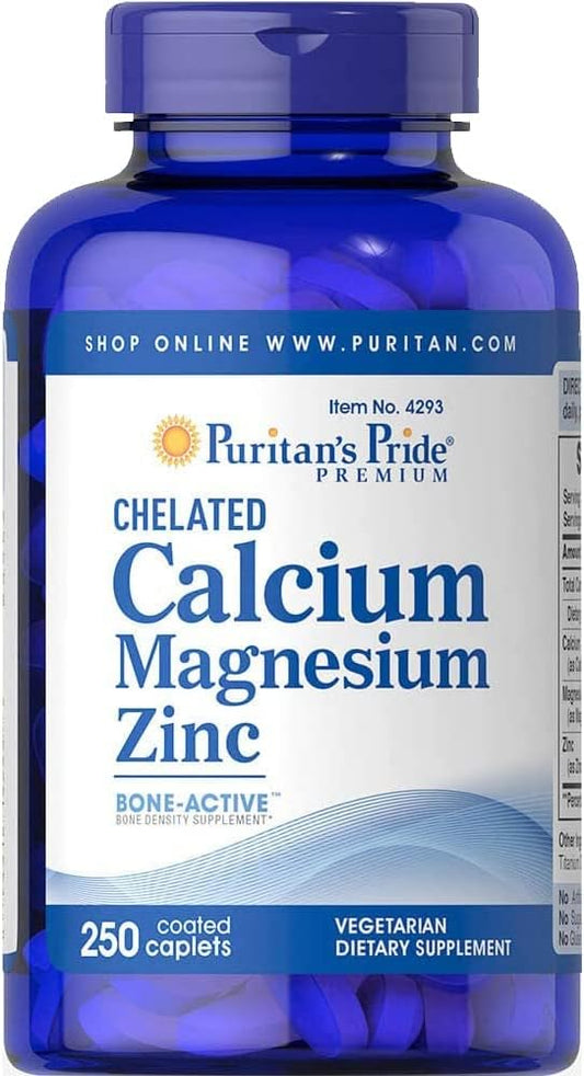 Puritan's Pride Zinc, calcio y magnesio 250 tabletas