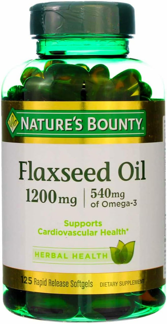 Nature's Bounty Flaxseed Oil 1200mg 125 Softgels