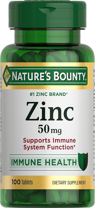 Nature's Bounty Zinc 50 mg, 100 Tabletas