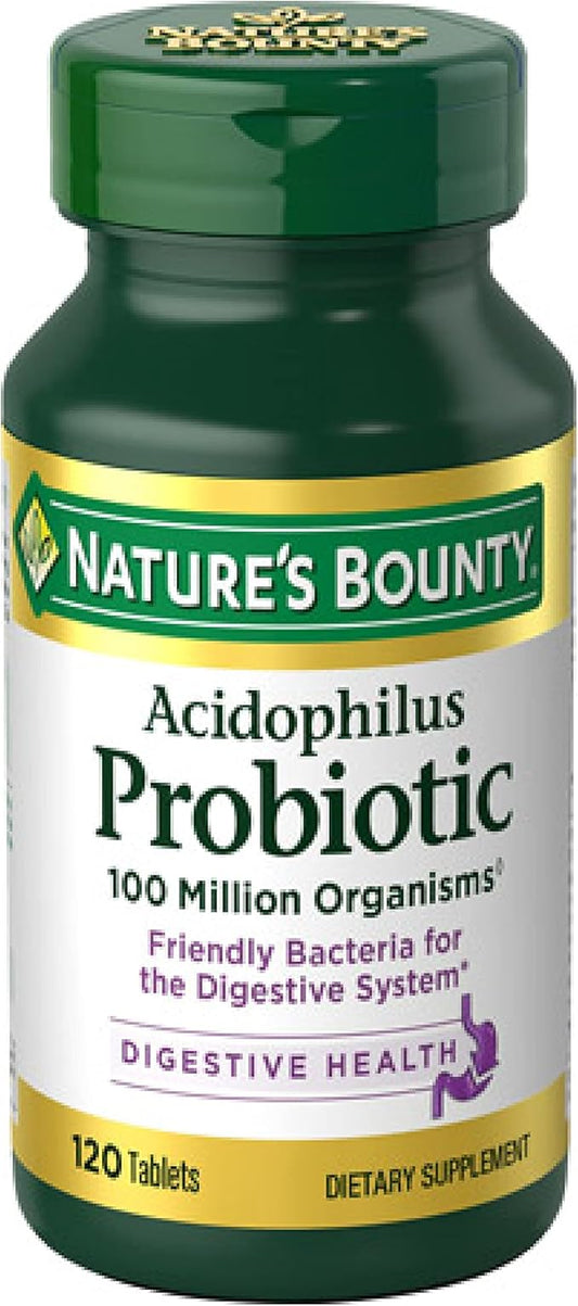 Nature's Bounty Probiotic Acidophilus 100 milliones 120 tabletas