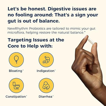 NewRhythm Probióticos 50 mil millones de UFC, 20 cepas, 60 cápsulas vegetales
