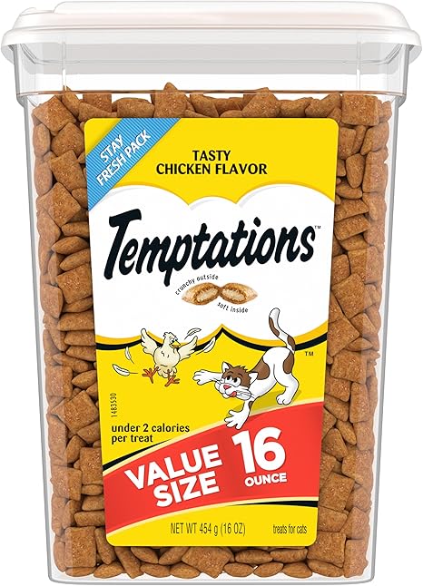 TEMPTATIONS Classic, Crunchy and Soft sabor de pollo, 16 oz