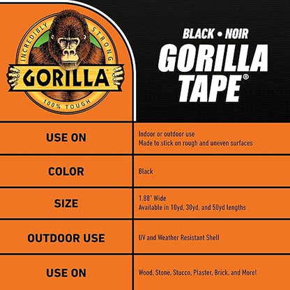 Gorilla Cinta adhesiva negra 48mm x 32m