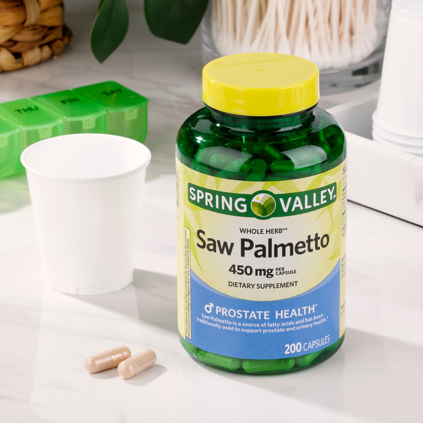 Spring Valley Saw Palmetto, 450mg, 200 capsulas