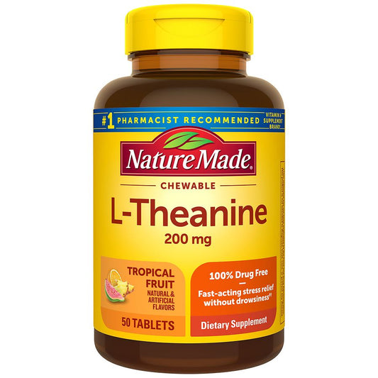 Nature made L-Theanine 200 mg sabor tropical 50 Tablets