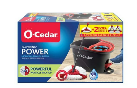 O-Cedar EasyWring Power Microfiber Spin Mop + 2 Refills