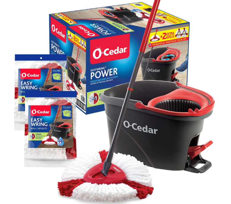 O-Cedar EasyWring Power Microfiber Spin Mop + 2 Refills