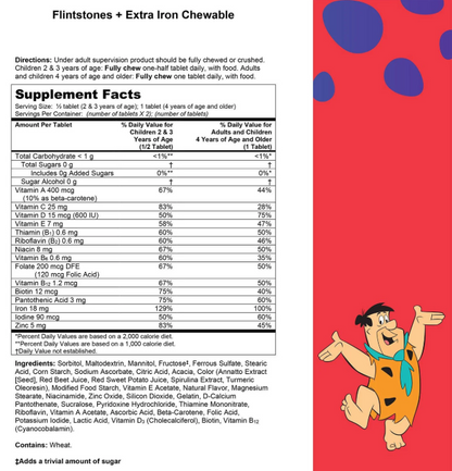 Flintstones Chewable Kids Multivitamin + Extra Iron 210 tabletas masticables 		 		 		 		 		 		 - Samsclub.com