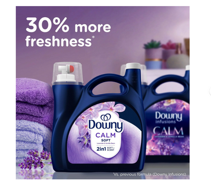 Downy Ultra Soft + Calm Liquid Fabric Softener, Lavender and Vanilla Bean, 164 Loads, 111 fl. oz.