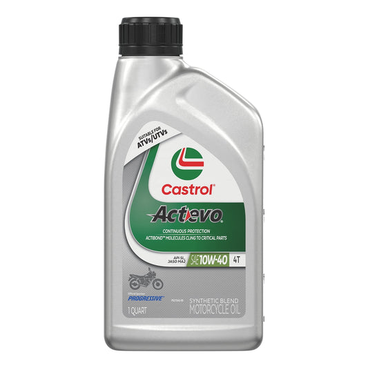 Castrol Actevo 4T 10W-40 Aceite Sintético para Motocicleta, 1 Cuarto