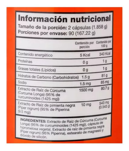 Qunol Turmeric 95% Curcuminoides 1500 Mg 180 Caps