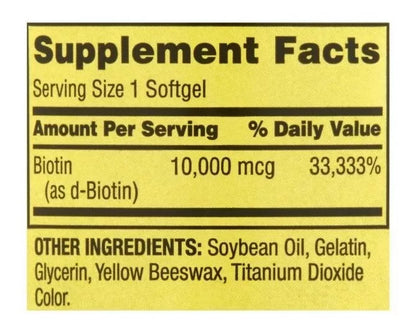 Spring Valley Biotina 10,000mcg, 60 tabletas