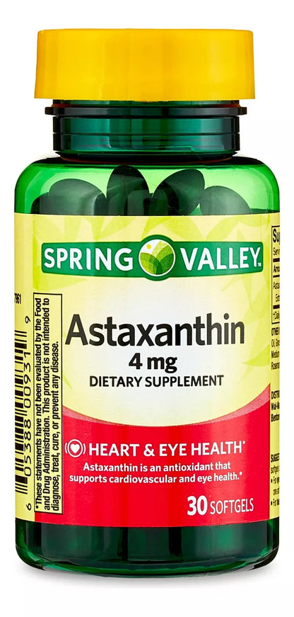 Spring Valley Astaxantina 4mg, 30 Capsulas Blandas