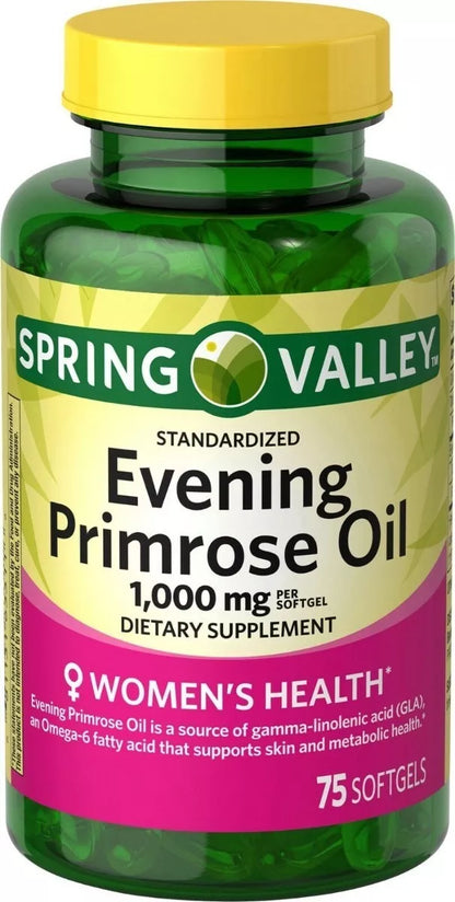 Spring Valley Evening Primrose Oil 1000mg 75 softgels