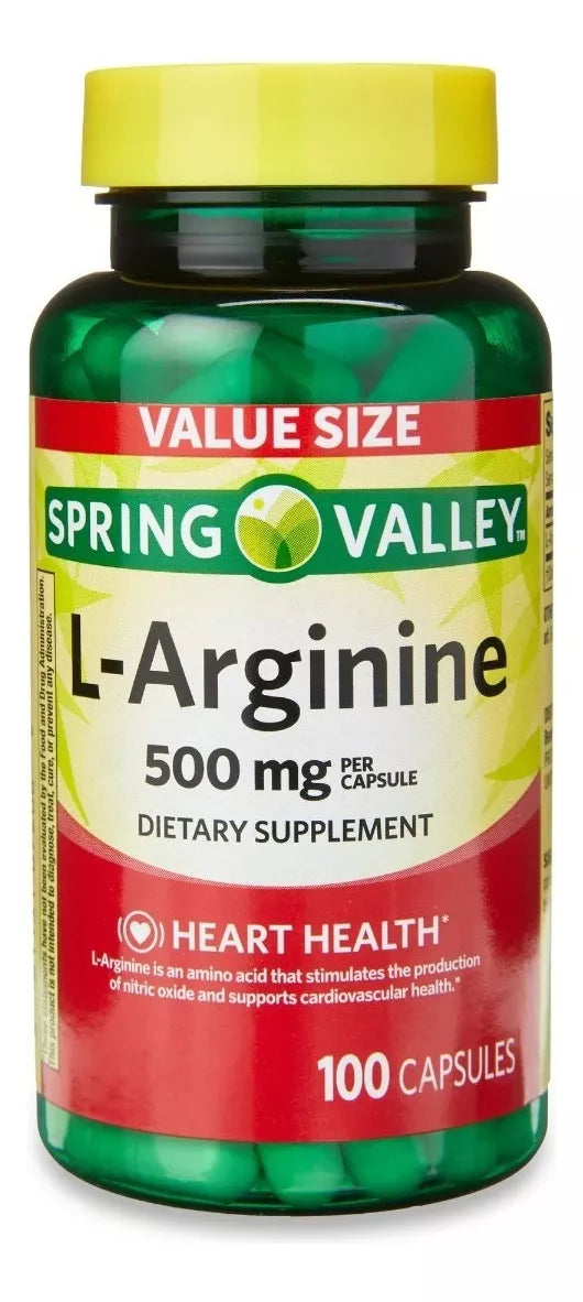 Spring Valley L-Arginina 500mg, 100 capsulas