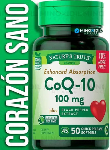 Nature's Truth Absorción Mejorada Coq-10 100 Mg 50 Softgels Sabor Sin Sabor