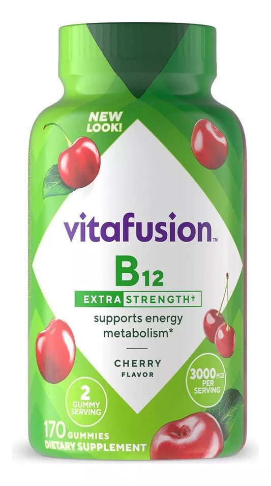 Vitafusion Vitamina B12 3000 Mcg Extra Fuerte 170 Gomitas Sabor Cereza