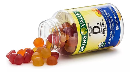 Spring Valley Vitamina D3 50mcg, 2,000IU, 80 gomitas vegetarianas