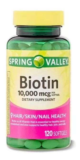 Spring Valley Biotina 10,000mcg, 60 tabletas