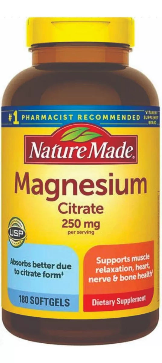 Nature Made Citrato De Magnesio 250mg  180 Softgels