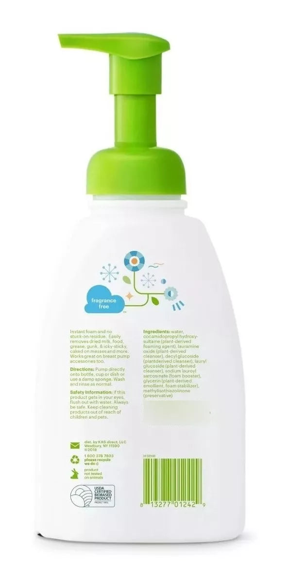 Babyganics foaming dish + bottle soap fragrance free 473ml