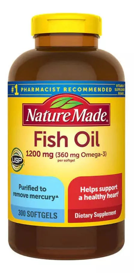 Nature Made Aceite De Pescado 1200mg (300 Cápsulas) Fish Oil