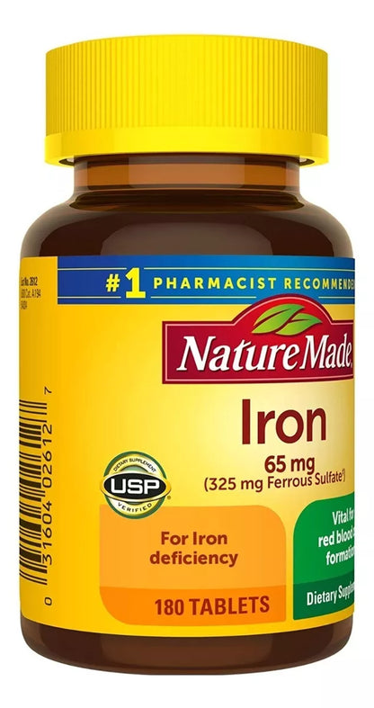 Nature Made Iron 65mg 180 Tabletas