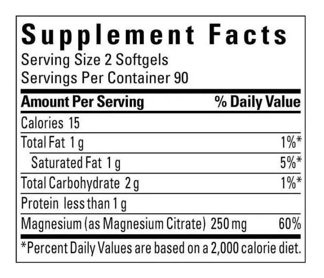 Nature Made Citrato De Magnesio 250mg  180 Softgels