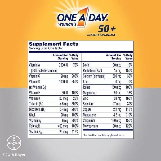 Multivitamínico One A Day Para Mujeres De Más De 50 C/ 300 Comprimidos