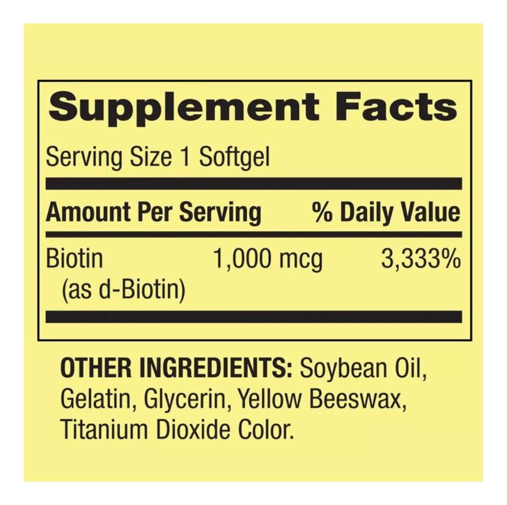 Spring Valley Biotina 1,000 Mcg, 150 Softgels