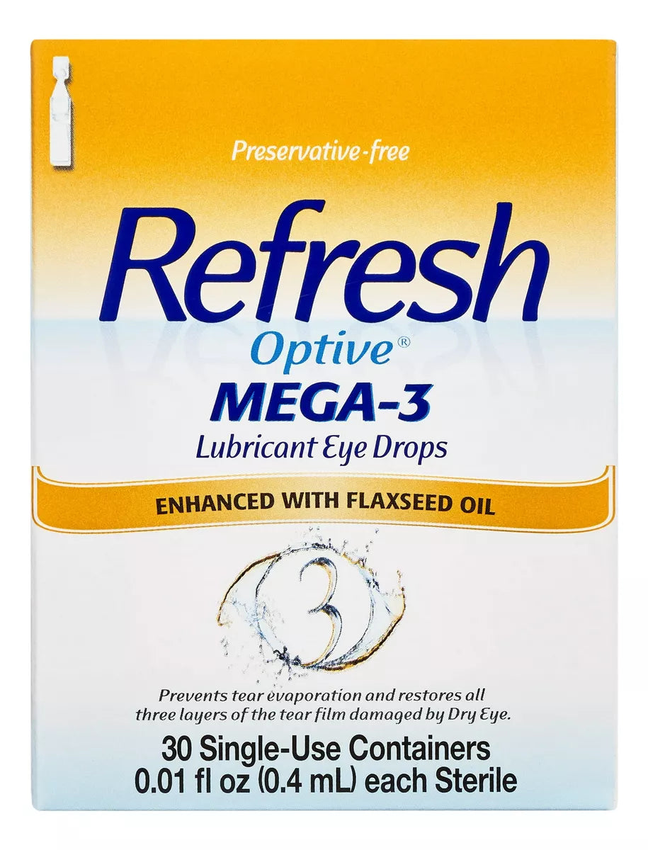 Refresh Optive Mega 3 Lubricante Para Ojos 30 Ampolletas