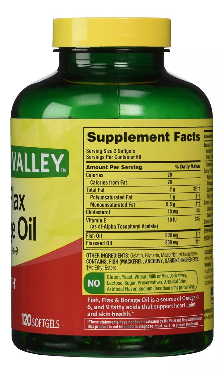 Spring Valley Triple Omega 120 Softgels