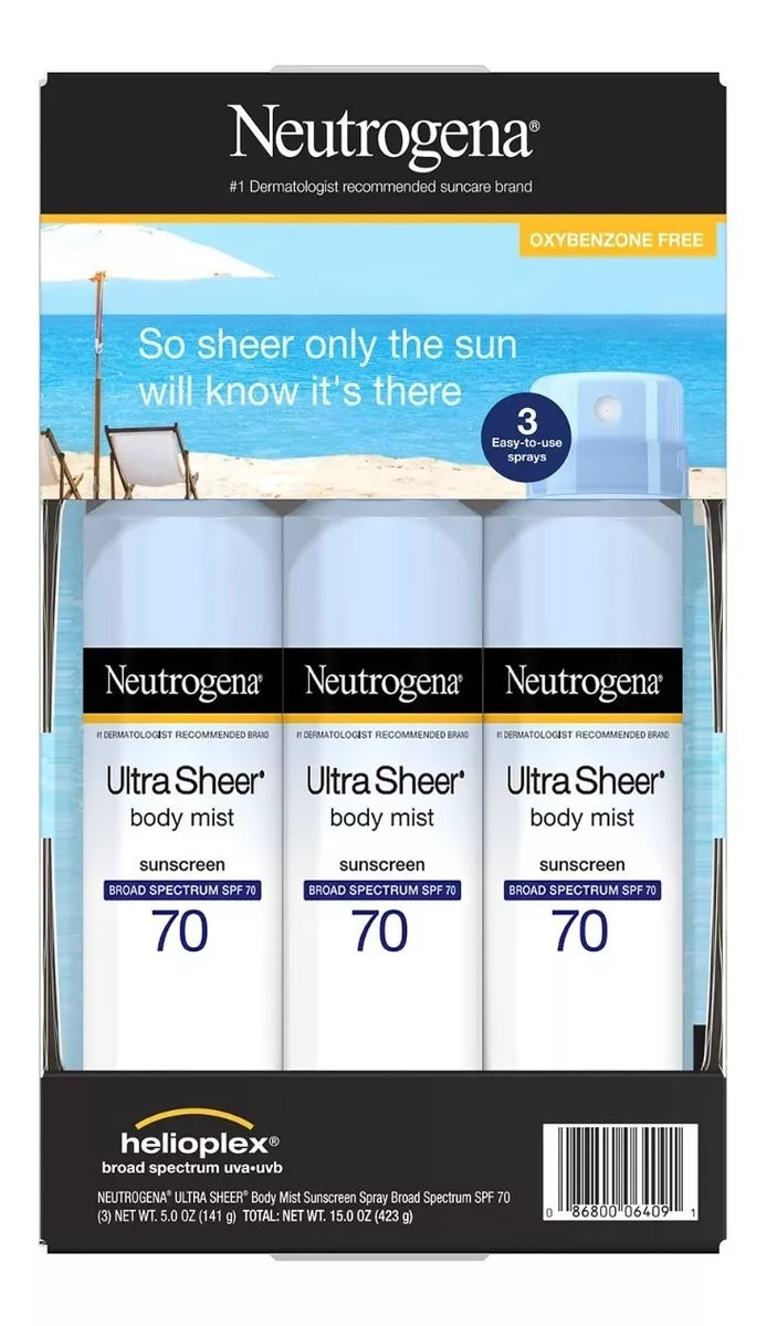 Protector Solar Spray Fps 70 Neutrogena Pack 3 X 141g Msi