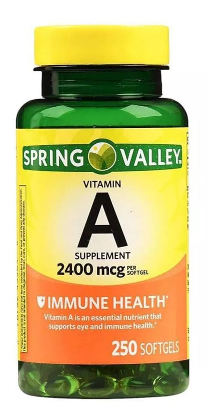 Spring Valley Vitamina A 2400 Mcg 250 Softgels