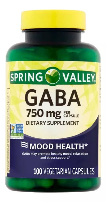 Spring Valley GABA, 750mg, 100 capsulas vegetarianas