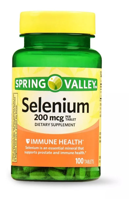 Spring Valley Selenio 200 mcg, 100 tabletas