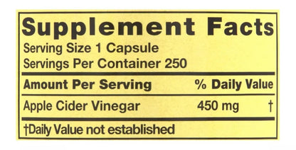 Spring Valley Vinagre de Manzana 450mg, 250 capsulas